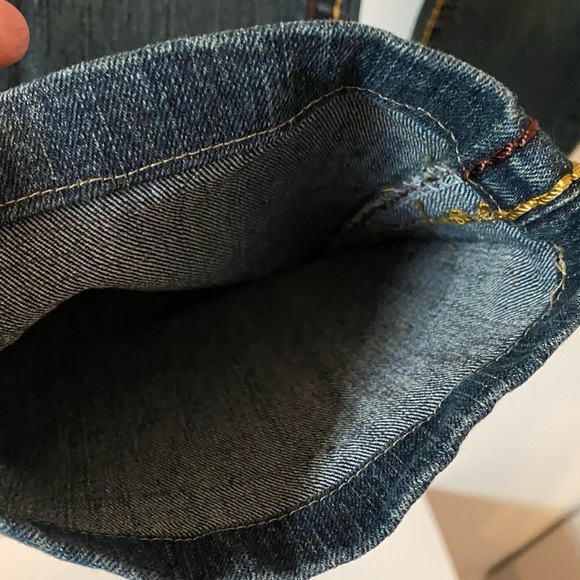 True Religion Jeans Womens Size 29 Vintage Thick Stitching Made In USA Low Rise - Picture 7 of 13